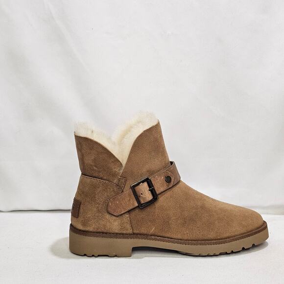 UGG Women's Romely Short Buckled Cozy Booties Size 5 Chestnut NWT - Picture 4 of 7